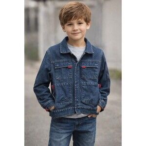 Vintage Kids Gap denim barn jacket Medium 7-8 Snap Button Y2K 2001 Pockets